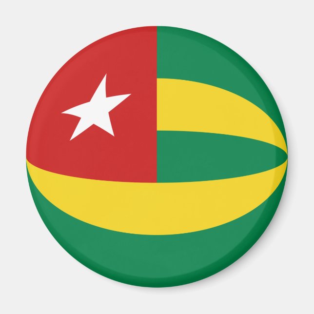 Togo Fisheye Flagga Magnet (Framsidan)