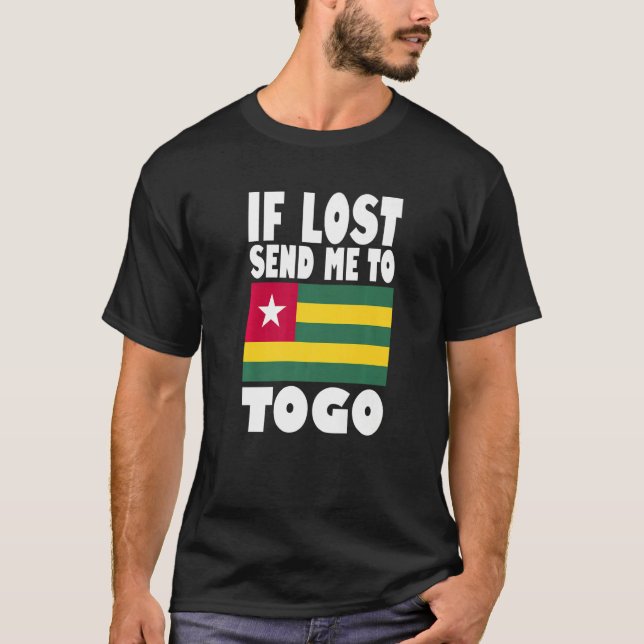 Togo Flag Design  If lost send me to Togo Premium T Shirt (Framsida)
