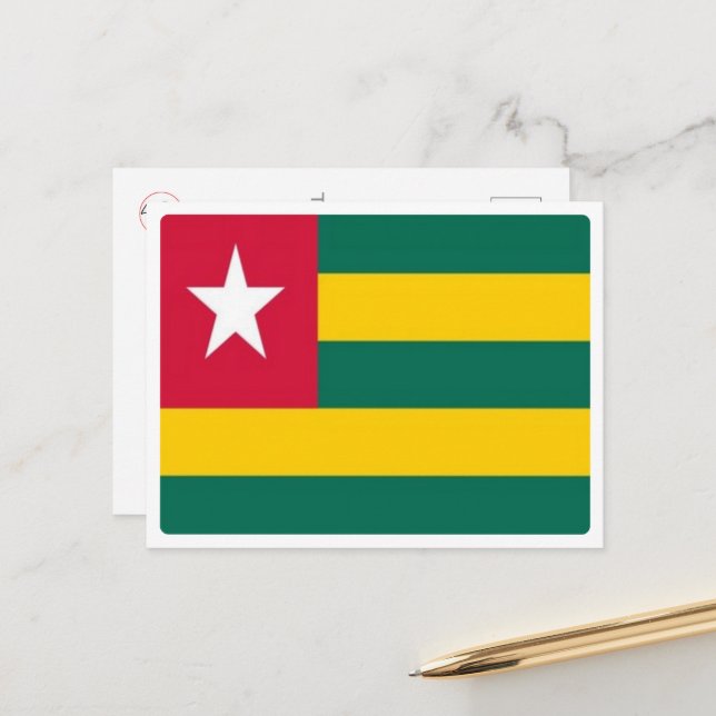Togo - Flag - Vykort (Fram/Back In Situ)