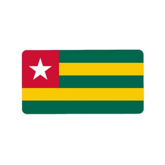 Togo flagga adressetikett (Framsidan)