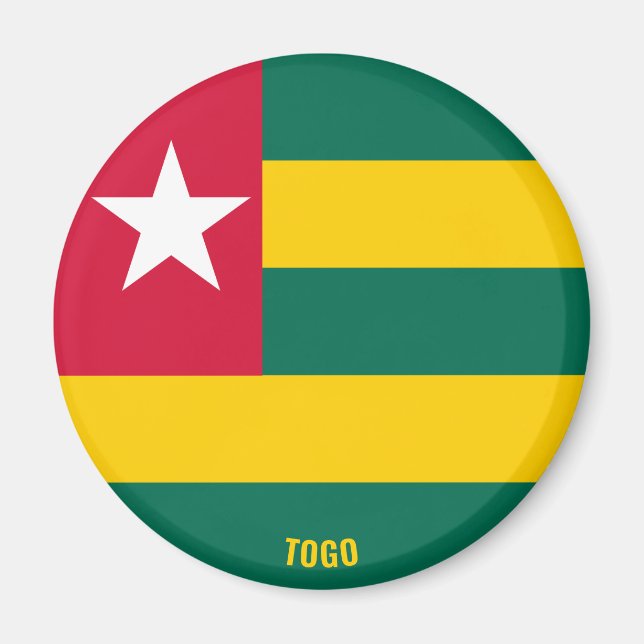 Togo Flagga Charming Patriotic Magnet (Framsidan)