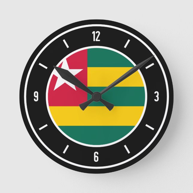 Togo Flagga Elegant Rund Klocka (Framsida)