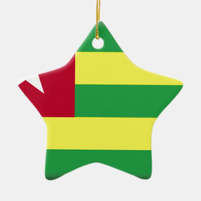 Togo flagga julgransprydnad keramik (Framsidan)
