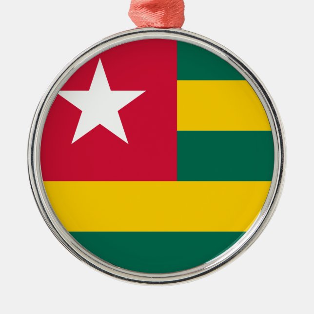 Togo Flagga Julgransprydnad Metall (Framsidan)