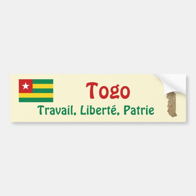 Togo Flagga + Kart Dekal (Framsidan)