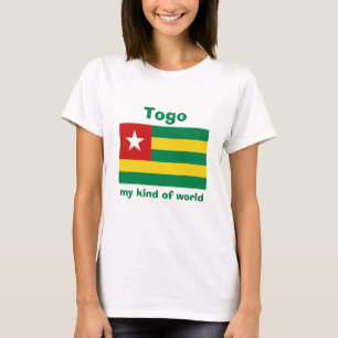 Togo Flagga + Karta + Text T-Shirt