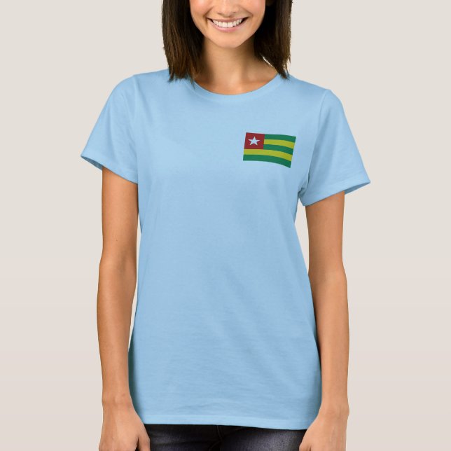 Togo Flagga + Karttröja Tee (Framsida)