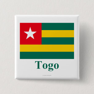 Togo flagga med namn knapp
