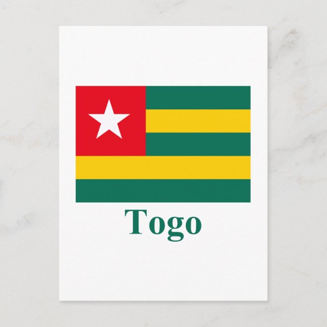 Togo Flagga med Namn Vykort (Framsida)