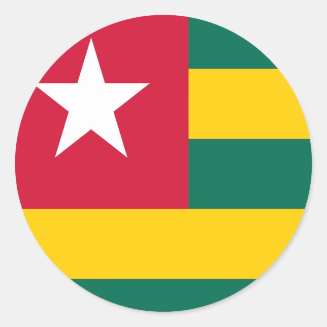 Togo-flagga Runt Klistermärke (Framsida)