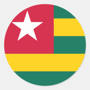 Togo Flagga Sticker Runt Klistermärke