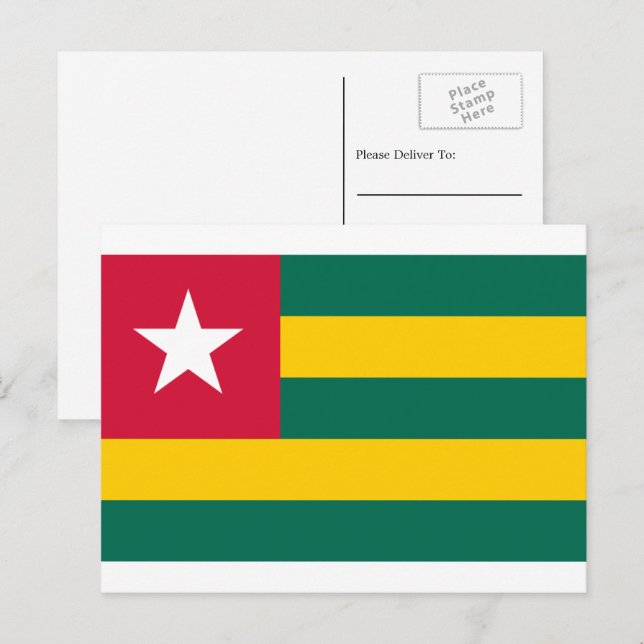 Togo-Flagga, Togo-Flagga Vykort (Fram/baksida)