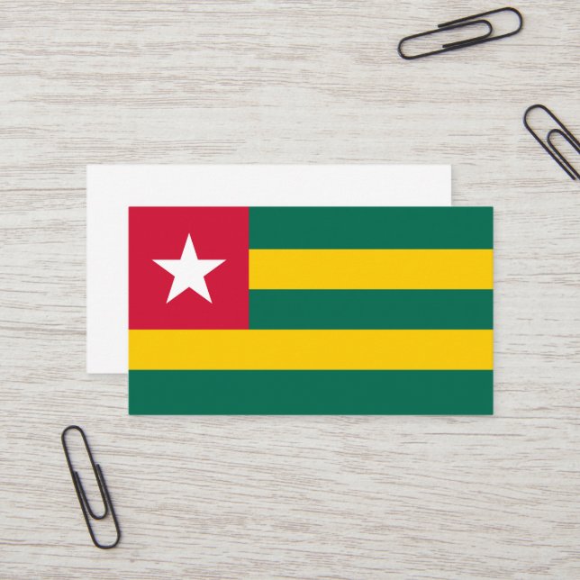 Togo flagga visitkort (Fram/Back In Situ)
