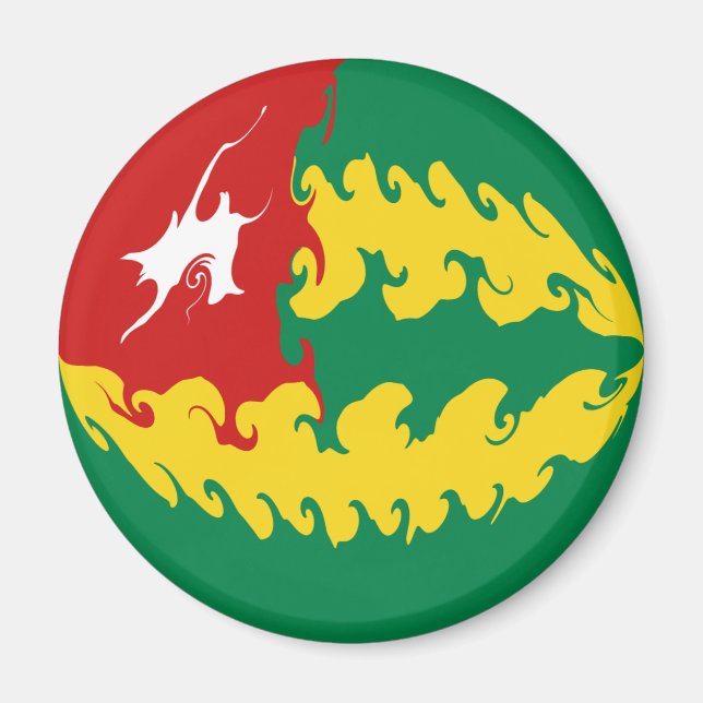 Togo Gnarly Flagga Magnet (Framsidan)