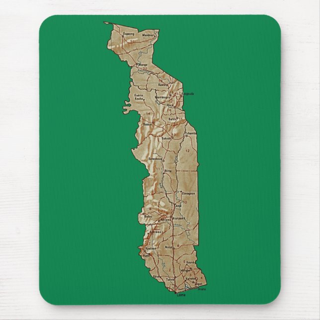 Togo Karta Mousepad Musmatta (Framsidan)