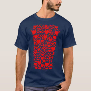 ToGo Kopp of Coffee Hearts Silhouette RED T Shirt