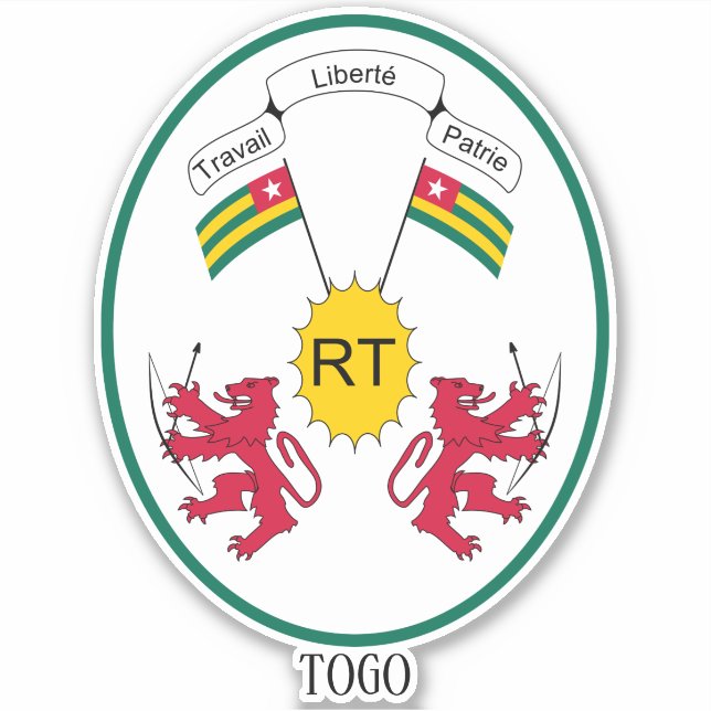Togo National Emblem Patriotic Klistermärken (Framsida)