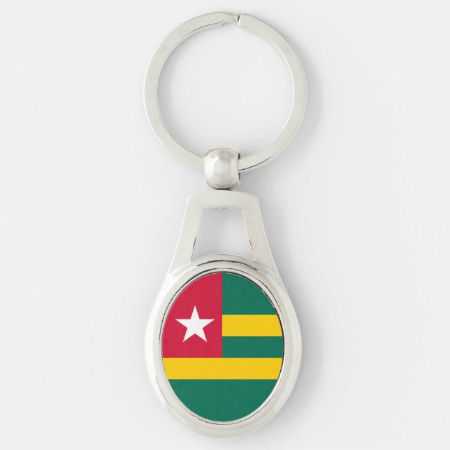 Togo Ovalt Silverfärgad Nyckelring (Framsidan)