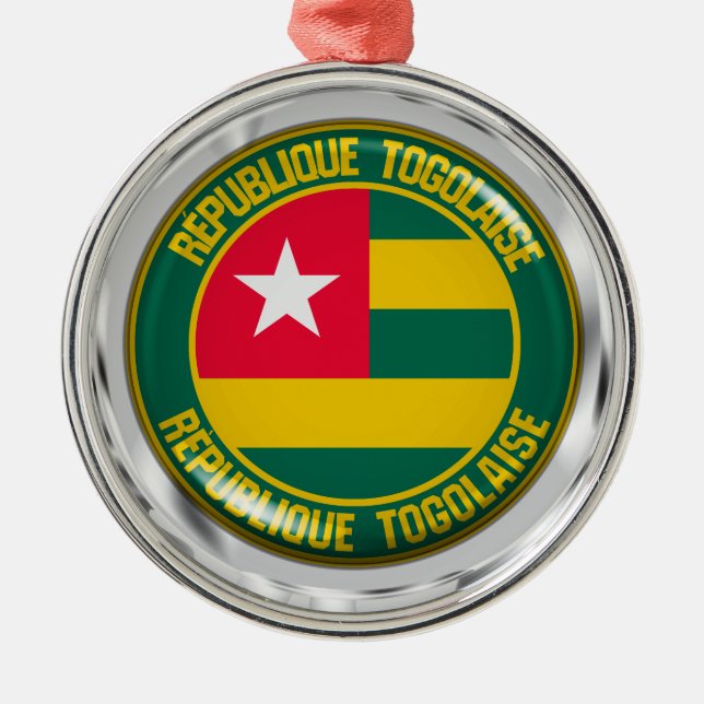 Togo Round Emblem Julgransprydnad Metall (Framsidan)