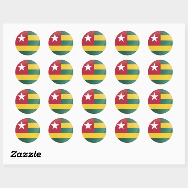 Togo Round Icon Flagga Runt Klistermärke (Ark)