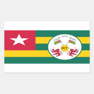 Togo, Togo, Flagga & Emblem, Flagga av Togo Rektangulärt Klistermärke