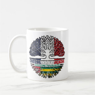 Togo Togolese Fransk Frankrike Träd Roots Flagga Kaffemugg