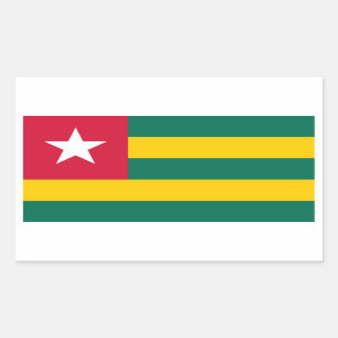 Togo/togolesisk flagga rektangulärt klistermärke