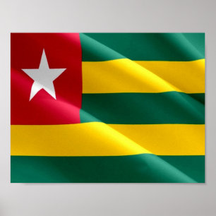Togo - Vikande Flagga - Poster