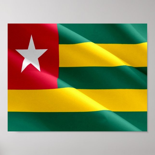 Togo - Vikande Flagga - Poster (Framsidan)