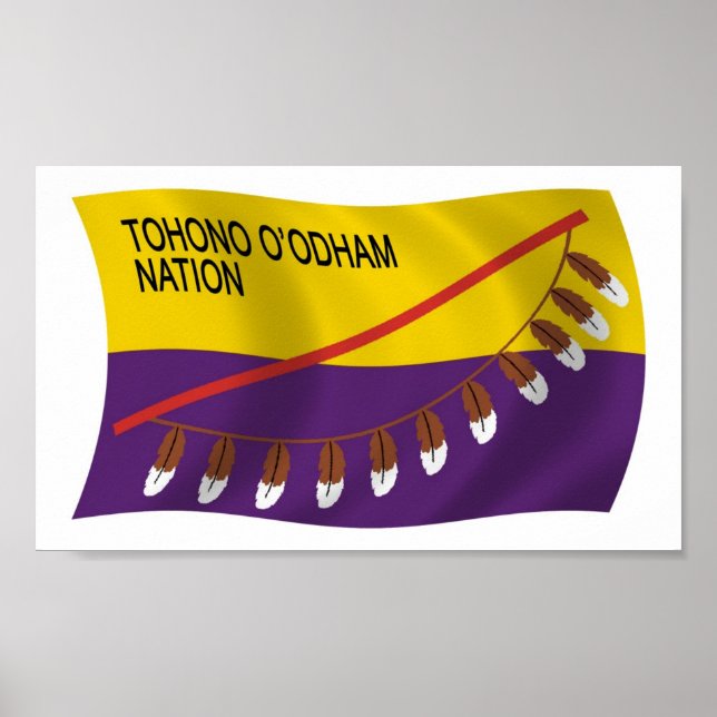 Tohono O'odham Nation Flagga Affisch Print (Framsidan)