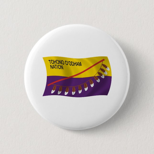 Tohono O'odham Nation Flagga Button Knapp (Framsida)