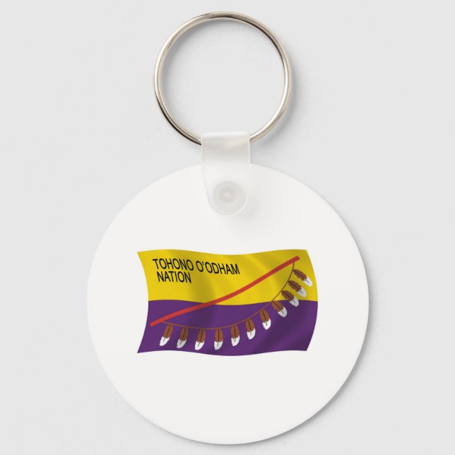 Tohono O'odham Nation Flagga Keychain Nyckelring (Framsida)