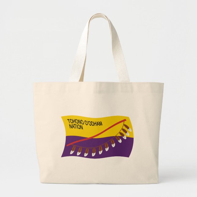 Tohono O'odham Nation Flagga Tote Bag Jumbo Tygkasse (Framsidan)