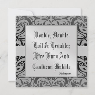 Toil & Trouble Halloween Holiday Silver Inbjudan