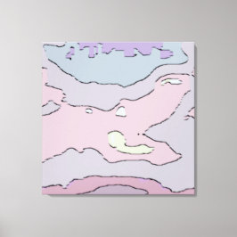 Toile abstraite aux tons pastel oniriques | Rose t Canvastryck