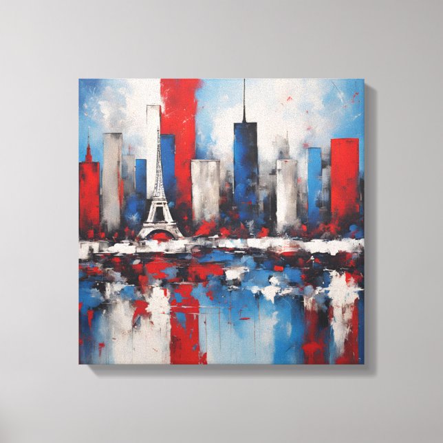 Toile art abstrait Paris PSG Canvastryck (Framsida)