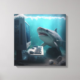 Toile art abstrait requin  canvastryck