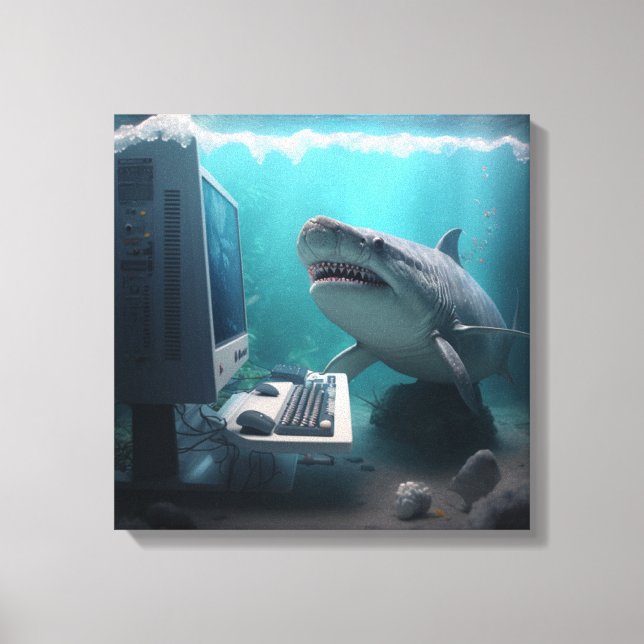 Toile art abstrait requin  canvastryck (Framsida)