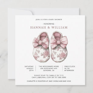 Toile Baby Strumpor Baby Shower Inbjudningar