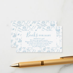 Toile Bear Baby Shower Boy Bokar för Baby Card Tilläggskort