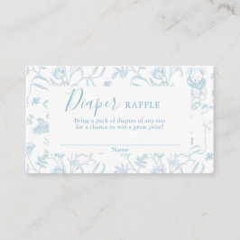 Toile Bear Baby Shower Boy Diaper Raffle Card Tilläggskort
