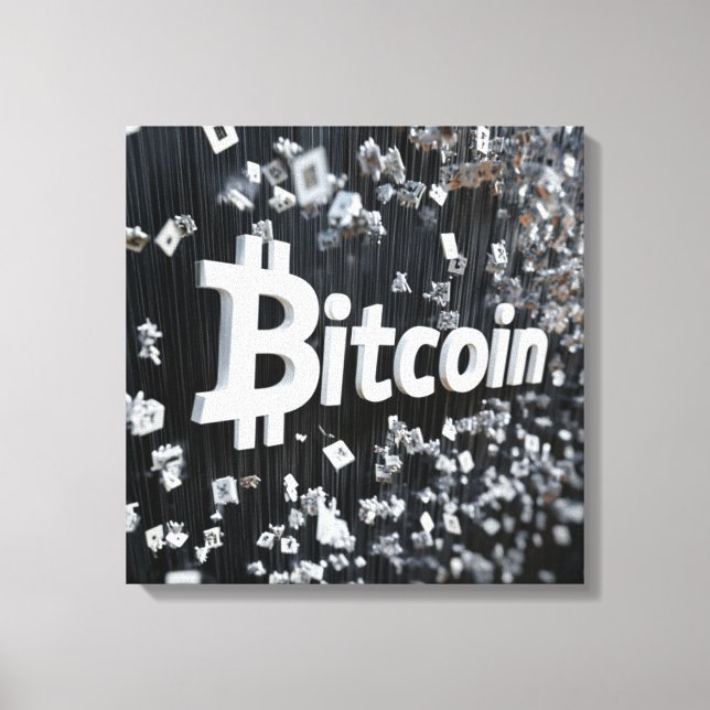 Toile Bitcoin noir Canvastryck (Framsida)