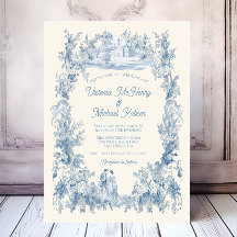 Toile Blommigt chateau Bröllop