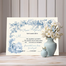 Toile Blommigt chateau Bröllop OSA Inbjudningar
