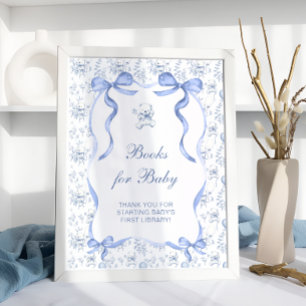 Toile Blommigt Nalle Bokar för Baby Poster