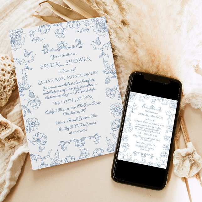 Toile Blommigt Whimsical  Möhippa Inbjudningar (Skapare uppladdad)