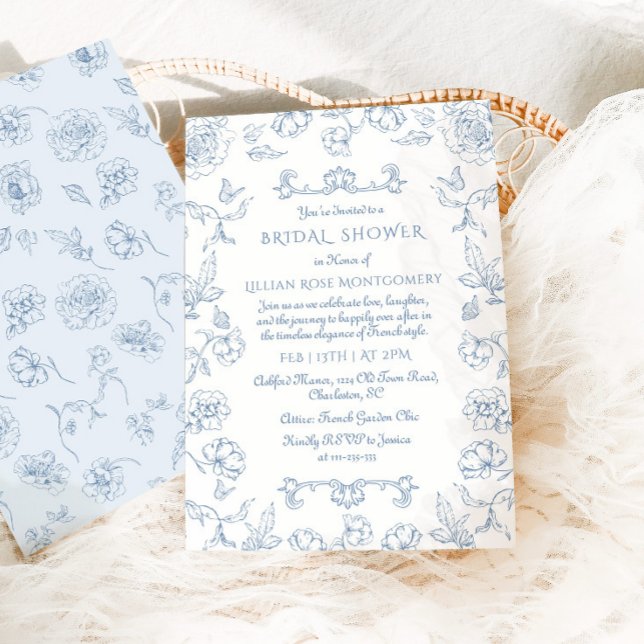 Toile Blommigt Whimsical  Möhippa Inbjudningar (Skapare uppladdad)