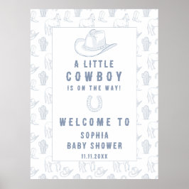 Toile Blue Cowboy Välbabydusch Poster