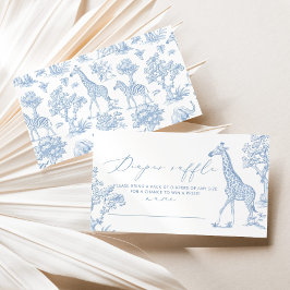 Toile Blue whimsical Safari Diaper raffle biljett Tilläggskort