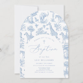 Toile Boy Baptism Safari Chinoiserie-inbjudan Inbjudningar